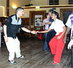 Couple dancing Swing in 50's gear