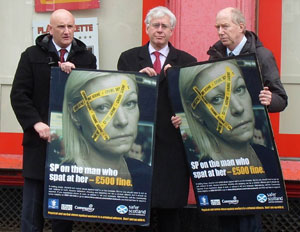 Mark and Malcolm campaigning for the safety of betting shop wprkers from attack