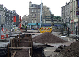 View of the tram works in the Kirkgate