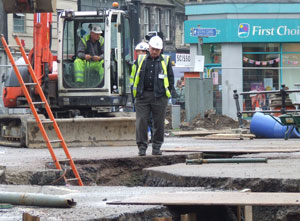 A site worker gazes inot the abyss