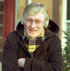 Ron Brown in scarf and dark brown duffle coat, courtesy of the Edinburgh Evening News