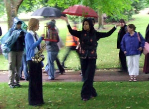 Dancer in black conducts teenage pupil from Perth