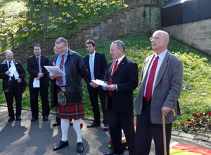 Left to right: Colin Cargill, Daniel Gray, Gordon Munro and Spanish Consul, Federico Palomera G&uuml;ez,