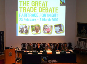 John McAllion  chairing the Edinburgh Fairtrade Debate in the Physician's College, Queen St