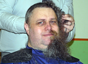 Profile of Dave half shaven