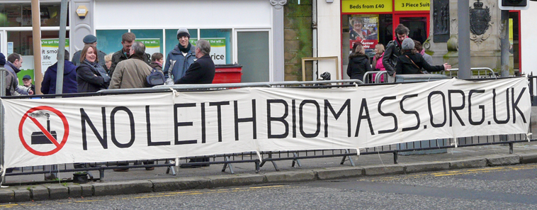 Local campaigners seen at the Foot of Leith Walk in February 2011