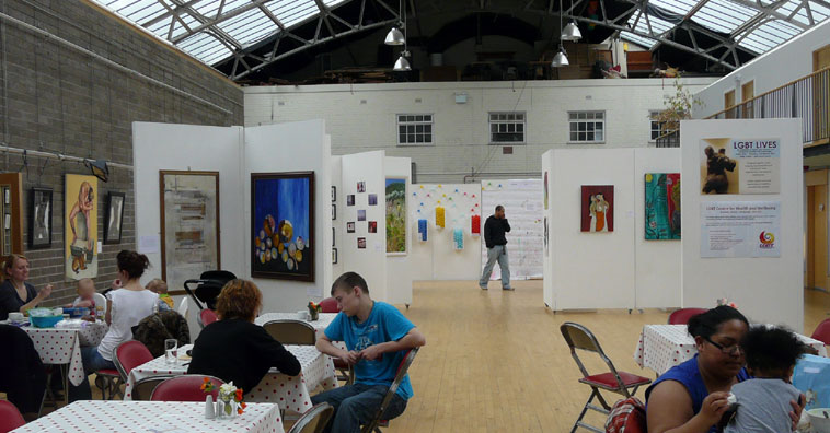 View of the three towers looking towards the cafeteria area