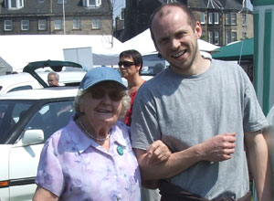 94 year old Leither, Margaret Laurenson with social care worker Stephen Berry